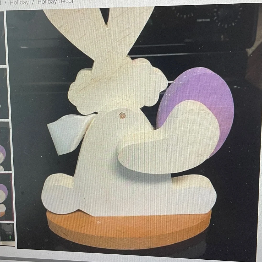 Happy Easter wooden bunny table decor